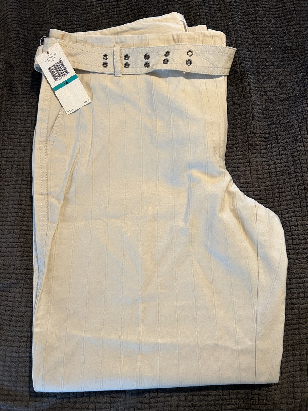 Calvin Klein Cream Pinstripe Trousers  Size 16